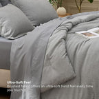 Bedsure Queen Comforter Set Dark Grey - Bed in a Bag Queen Size Bedding 7 Pieces, Cationic Dyed Bed Set, Dark Grey Soft Bedding for All Seasons Comforter with Sheets, Pillowcases & Shams