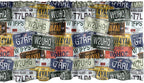 Ambesonne Vintage Window Valance, Original Retro Style License Plates Personalized Creative Travel Vacation, Curtain Valance for Kitchen Bedroom Decor with Rod Pocket, 54" X 12", Green Blue Yellow