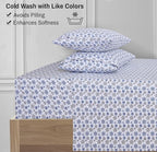 RUVANTI Flannel Sheets Full Size - 100% Cotton Double Brushed Bed Sheets Set, Deep Pockets 16 Inches, All Seasons Breathable & Extra Soft Full Sheets, Warm & Cozy, 4 Piece, Snow Flake Grey
