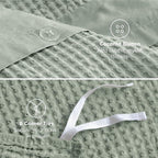 Bedsure Cotton Duvet Cover King - 100% Cotton Waffle Weave Sage Green Duvet Cover King Size, GentleSoft™ and Breathable Bedding Set for All Season, 3 Pieces, 104"x90"