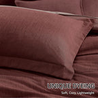 Monbix Queen Comforter Set - 7 Pieces Cationic Dyeing Dark Red Bed in a Bag Queen Bedding Sets with Comforter, Sheets, Pillowcases & Shams, Reversible Bedding Comforters Sets