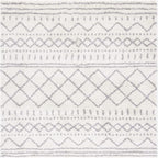 SAFAVIEH Arizona Shag Collection Area Rug - 6'7" Square, Ivory & Grey, Moroccan Design, Non-Shedding & Easy Care, 1.6-inch Thick Ideal for High Traffic Areas in Living Room, Bedroom (ASG741F)