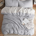 Bedsure Cotton Duvet Cover Queen - 100% Cotton Waffle Weave Grey Duvet Cover Queen Size, GentleSoft™ and Breathable Bedding Set for All Season, 3 Pieces, 90"x90"
