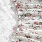 Laura Ashley - Flannel Sheets King Size, Anti-Pilling & Wrinkle Resistant Cotton, Touchably Soft for All-Season Comfort - Bed Sheets with Matching Pillowcases & Fitted Sheet (Le Fleur Pink)