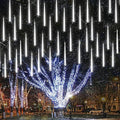 Joomer Christmas Lights Outdoor, 11.8 inch 10 Tubes 240 LED Meteor Shower Lights, LED Snow Falling Icicle Cascading Light with Timer Waterproof and Connectable for Christmas Decoration (White)