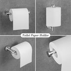 Bathroom Hardware Towel Bar Set -Brushed Nickel Bathroom Accessories Set - Including 16" Hand Towel Bars - Toilet Paper Holders - Towel Rings - Robe Towel Hooks.