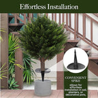Artificial Cedar Topiary Tree, Indoor Outdoor Decorative Plant, Faux Evergreen Foliage (4, 15.7 inch Height (Leaves Diameter 15.7 inch))