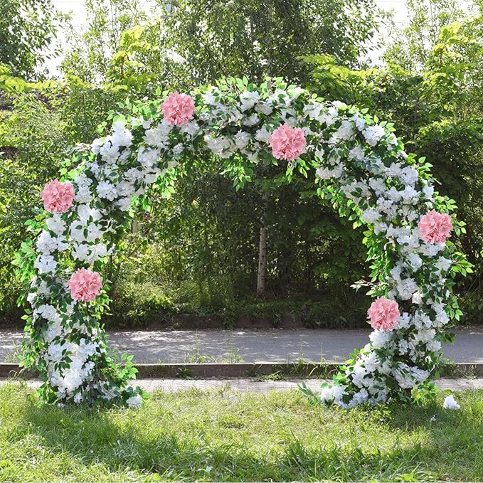AVIVIHO 65pcs Fake Flowers Pink Hydrangea Artificial Flowers Bulk Realistic Hydrangeas Silk Flowers with Stems for Party,Home,Weddings,Table,Florals DIY Project,Arch Backdrop Decoration