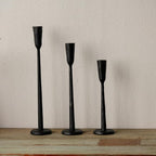 Black Iron Taper Candle Holder Set of 3, Heavy Wrought Iron Candlestick Holders Decorative Candle Stand, Vintage Candle Holder for Wedding, Dining, Home Decoration