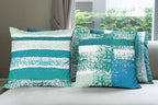 Ambesonne Grunge Throw Pillow Cushion Case Pack of 4, Abstract Design Simplistic Minimal Stripes Brushstrokes Contemporary, Modern Accent Double-Sided Digital Printing, 18", Teal Blue and Mint Green