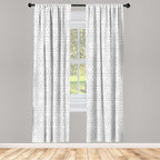 Ambesonne Geometric Window Curtains, Continuous Pattern with Abstract Concave Shapes and Triangles Print, Lightweight Decor 2-Panel Set with Rod Pocket, Pair of - 28" x 84", Charcoal Grey and White