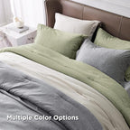 Bedsure Oversized King Comforter Set - Olive Green Soft Bedding for All Seasons, Cationic Dyed Bed Set, 3 Pieces, 1 Oversized King Size Comforter (120"x98") and 2 Pillow Shams (20"x36"+2")
