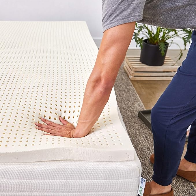 Pure Green Natural Latex Mattress Topper - Firm - 2 Inch - Full Size (GOLS Certified Organic)