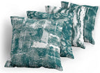 Ambesonne Vintage Throw Pillow Cushion Case Pack of 4, Abstract Grunge Effect Brushstrokes Waving Striping Stains Paisley Drops, Modern Accent Double-Sided Digital Printing, 24", Dark Sea Green Teal