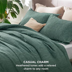 Bedsure Full Comforter Set - Emerald Green Soft Bedding for All Seasons, Cationic Dyed Bed Set, 3 Pieces, 1 Full Size Comforter (82"x86") and 2 Pillow Shams (20"x26"+2")