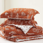 Bedsure King Comforter Set - Terracotta Bed Set, 3 Pieces Cute Floral Bedding, 1 Soft Reversible Botanical Flowers Comforter and 2 Pillow Shams