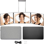 3 Way Mirror, Three Way Mirror for Braiding Hair & Hair Styling, LED Mirror, 360 View