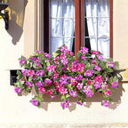 Artificial Fake Flowers Plants for Outdoor Decoration, 2PCS Faux Petunias Silk Flower UV Resistant No Fade Floral for Home Outside Garden Balcony Yard Porch Realistic Indoor Decor (Red Lotus)