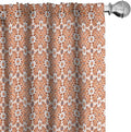Ambesonne Scandinavian Window Curtains, Flower Like Motifs Folk Art in Tangerine Tones, Lightweight Decorative Panels Set of 2 with Rod Pocket, 56" x 95", Sienna Sky