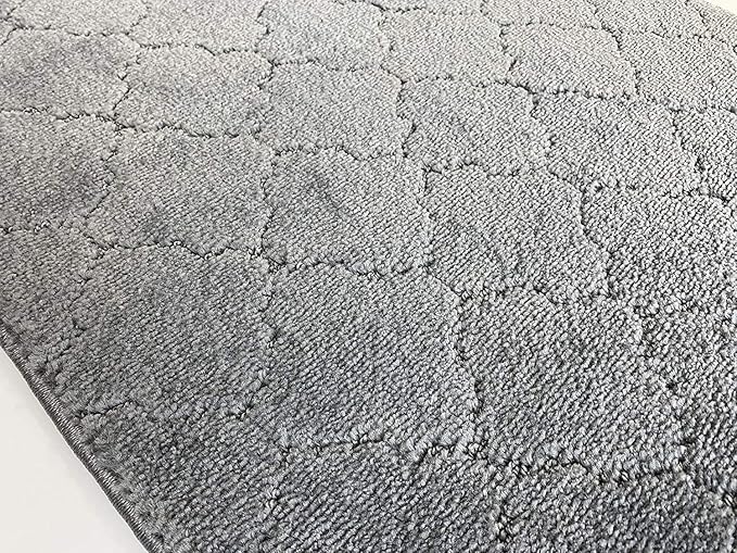 Custom Size Modern Runner Rug Carpet for Hallway Entryway Foyer Kitchen, Slip Resistant Latex Rubber Backed 31 inch Wide X Customized Length, Clouds Grey, 31 inch X 31 feet