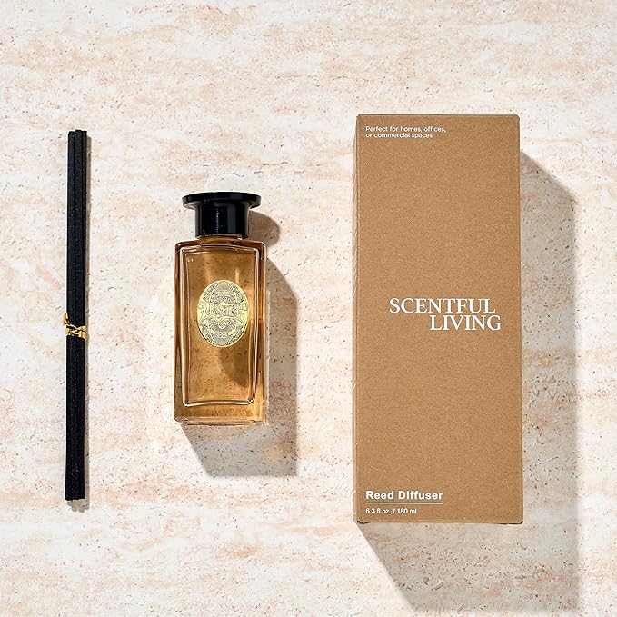 M&SENSE 6.3 oz Large Reed Diffuser Set | Lavender Eucalyptus Scent Oil Diffuser with Sticks | Hotel Collection Non-Toxic Essential Oil |for Bedroom Bathroom Living Room