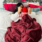 Bedsure GentleSoft Fleece Blankets King Size Burgundy - Bed Blanket Soft Lightweight Plush Cozy Fuzzy Luxury Microfiber, 108x90 inches