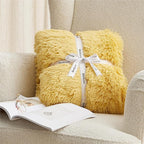 Bedsure GentleSoft Fluffy Yellow Blankets Queen Size for Bed, Thick Sherpa Faux Fur Fleece Fuzzy Plush Winter Warm Heavy Soft Full Queen Blankets, Bedroom Decor Yellow Cozy Gifts for Women Men, 90x90