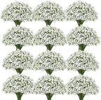 80 Pcs Babys Breath Artificial Flowers Bulk, Real Touch Fake White Babies Breath Flowers, Faux Gypsophila Bouquet for Wedding Home Decor Floral Arrangement