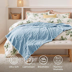 Bedsure GentleSoft Blue Fleece Blanket for Couch - Cozy Soft Blankets for Women, Cute Small Throws for Girls, Light Blue, 50x70 Inches