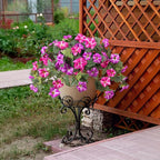 Artificial Fake Flowers Plants for Outdoor Decoration, 2PCS Faux Petunias Silk Flower UV Resistant No Fade Floral for Home Outside Garden Balcony Yard Porch Realistic Indoor Decor (Red Lotus)
