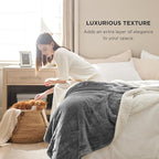Bedsure GentleSoft Sherpa Fleece Blankets Queen Size for Bed - Thick and Warm Throw for Women and Men, Soft Fuzzy Plush Queen Blanket for Winter, Grey, 90x90 Inches
