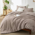 Bedsure Full Comforter Set - Khaki Soft Bedding for All Seasons, Cationic Dyed Bed Set, 3 Pieces, 1 Full Size Comforter (82"x86") and 2 Pillow Shams (20"x26"+2")