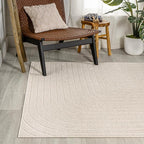 Eyely NCS101A-3 Scandinavian Odense Minimalist Angle Geometric Indoor Area Rug, Modern, Contemporary, Coastal, Bohemian, Bedroom, Kitchen, Living Room, Non Shedding, Ivory/Cream, 3' x 5'