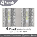 Ambesonne Black and White Window Curtains Pack of 2, Modern Grunge Botany Motif Monochrome Brush Paint Style Strokes, Lightweight Set with Rod Pocket, 4 Panels of - 28" x 84", White and Black