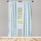 Ambesonne Animal Cartoon 2 Panel Curtain Set, Happy Smiling Pattern with Dots Animal, Lightweight Window Treatment Living Room Bedroom Decor, Pair of - 28" x 84", Pale Blue Sky Blue White