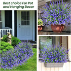 Artificial Plants Outdoor, 20PCS Artificial Flowers, UV Resistant Fake Flowers, Faux Flowers for Outdoor Planters for Front Porch Pot Decor