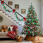 JMEXSUSS 2 Pack Red White and Green Christmas Lights Battery Operated, Each 33ft 100 LED Battery String Lights with Remote, Christmas String Lights for Tree Bedroom Porch Garland Yard Xms Decor