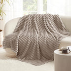 Bedsure GentleSoft Mocha Meringue Fleece Blanket for Couch - Cozy Soft Blankets for Women, Cute Small Throws for Girls, 60x80 Inches