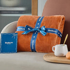 Bedsure GentleSoft Fleece Blanket Twin Size Burnt Orange - 300GSM Lightweight Plush Fuzzy Cozy Soft Warm Blanket for Bed, Sofa, Couch, Travel, Camping, 60x80 inches