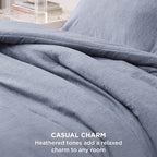 Bedsure Queen Comforter Set - Navy Blue Soft Bedding for All Seasons, Cationic Dyed Bed Set, 3 Pieces, 1 Queen Size Comforter (90"x90") and 2 Pillow Shams (20"x26"+2")