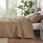 Bedsure Full Comforter Set - Brown Soft Bedding for All Seasons, Cationic Dyed Bed Set, 3 Pieces, 1 Full Size Comforter (82"x86") and 2 Pillow Shams (20"x26"+2")