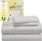 California Design Den California King Sheet Sets - 400 Thread Count Sateen, Natural 100% Cotton Sheets, Deep Pocket Cooling and Durable Bedding Set - Taupish-Sage Crosshatch