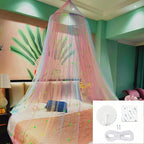 Eimilaly Princess Rainbow Bed Canopy with Stars Glow in The Dark, Bed Canopy for Girls Room Decor or Unicorn Theme Party
