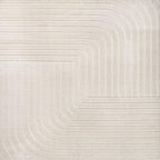 Eyely NCS101A-8SQ Scandinavian Odense Minimalist Angle Geometric Indoor Rug, Pet Friendly, Non-Shedding, Stain Resistant, Easy-Cleaning, Ivory/Cream, 8' Square, Indoor/Outdoor, Area Rug
