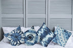 Ambesonne Watercolor Throw Pillow Cushion Case Pack of 4, Abstract Design Ikat Inspired Tribal Themed Painting Look Oceanic Tones Print, Modern Accent Double-Sided Digital Printing, 24", Slate Blue
