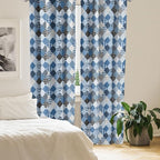 Ambesonne Geometric Window Curtains, Geometrical Diamond Shaped Lines with Various Nostalgic Fashioned Old Pattern, Decorative Panels Set of 2 with Rod Pocket, Pair of - 28" x 95", Black Blue