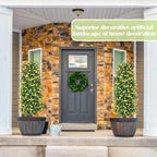 Sunnyglade 2 Packs Artificial Rose Tree 3FT- Fake Floral Plant Tree in Pot- Decorative Topiary Plant - Cement Filled Potted Faux Flower Plant for Home Office Porch Decor Indoor Outdoor(Yellow)