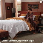 Bedsure Cotton Duvet Cover Set - 100% Cotton Waffle Weave Bright White Duvet Cover California King Size, GentleSoft™ and Breathable Cal King Bedding Set for All Season, 3 Pieces, 104"x98"