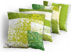 Ambesonne Grunge Throw Pillow Cushion Case Pack of 4, Abstract Design Simplistic Minimal Stripes Brushstrokes Contemporary, Modern Accent Double-Sided Digital Printing, 18", Lime Green Cream and White