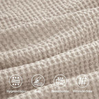 Bedsure Cotton Duvet Cover Set - 100% Cotton Waffle Weave Beige Duvet Cover California King, GentleSoft™ and Breathable Cal King Bedding Set for All Season, 3 Pieces, 104"x98"